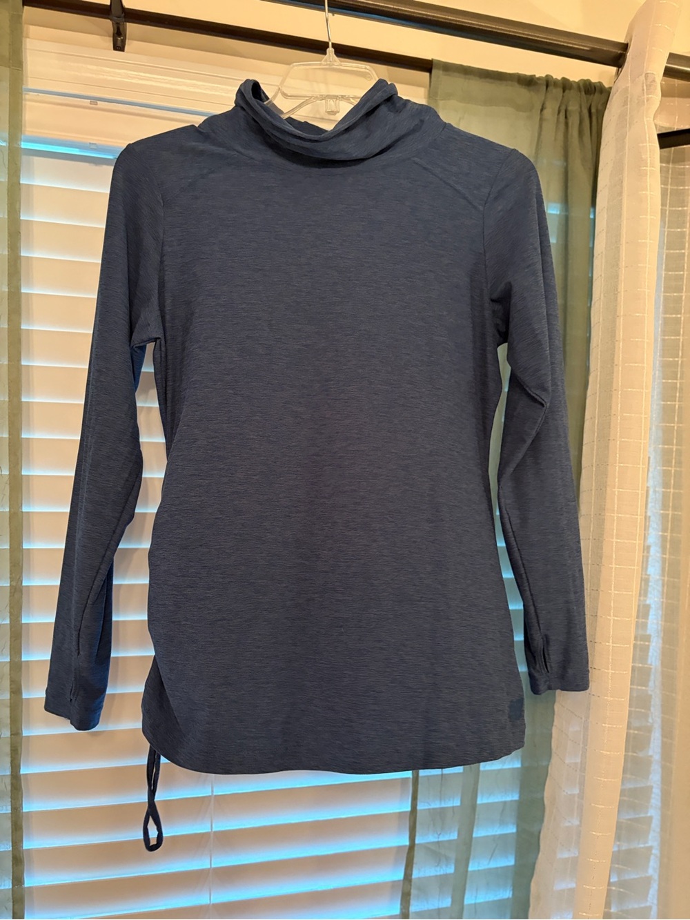 New Balance Women's Navy Hooded Long Sleeve Top